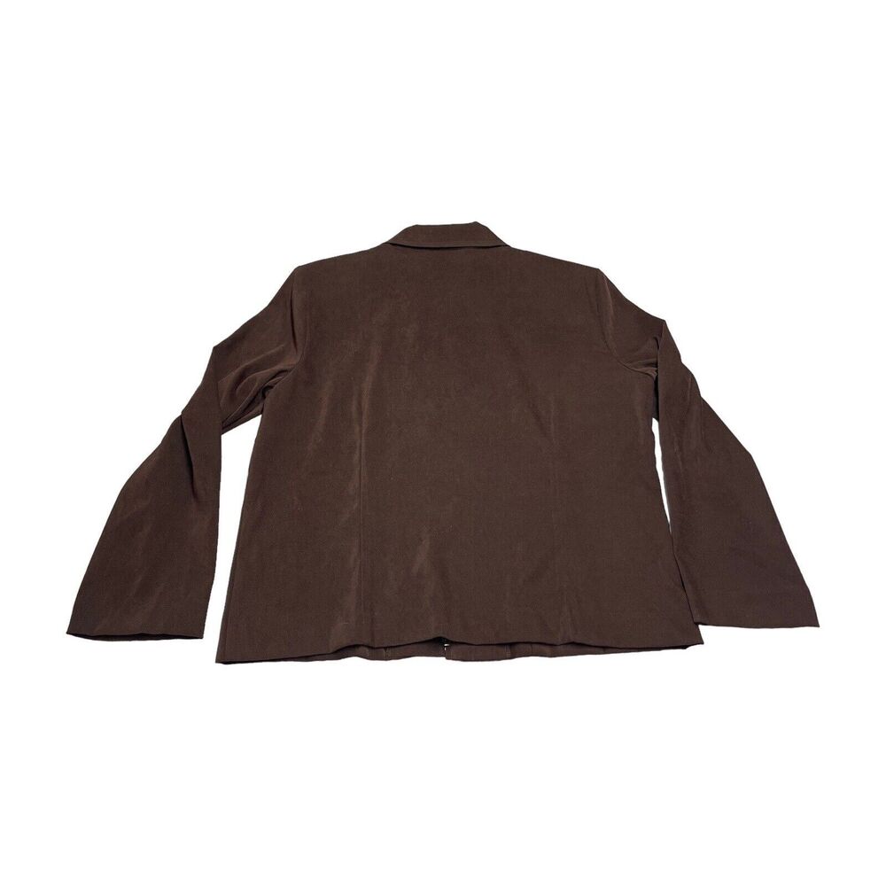 Briggs New York Long-Sleeved Zippered Brown Blazer Jacket Women’s Size 12 - Picture 3 of 8